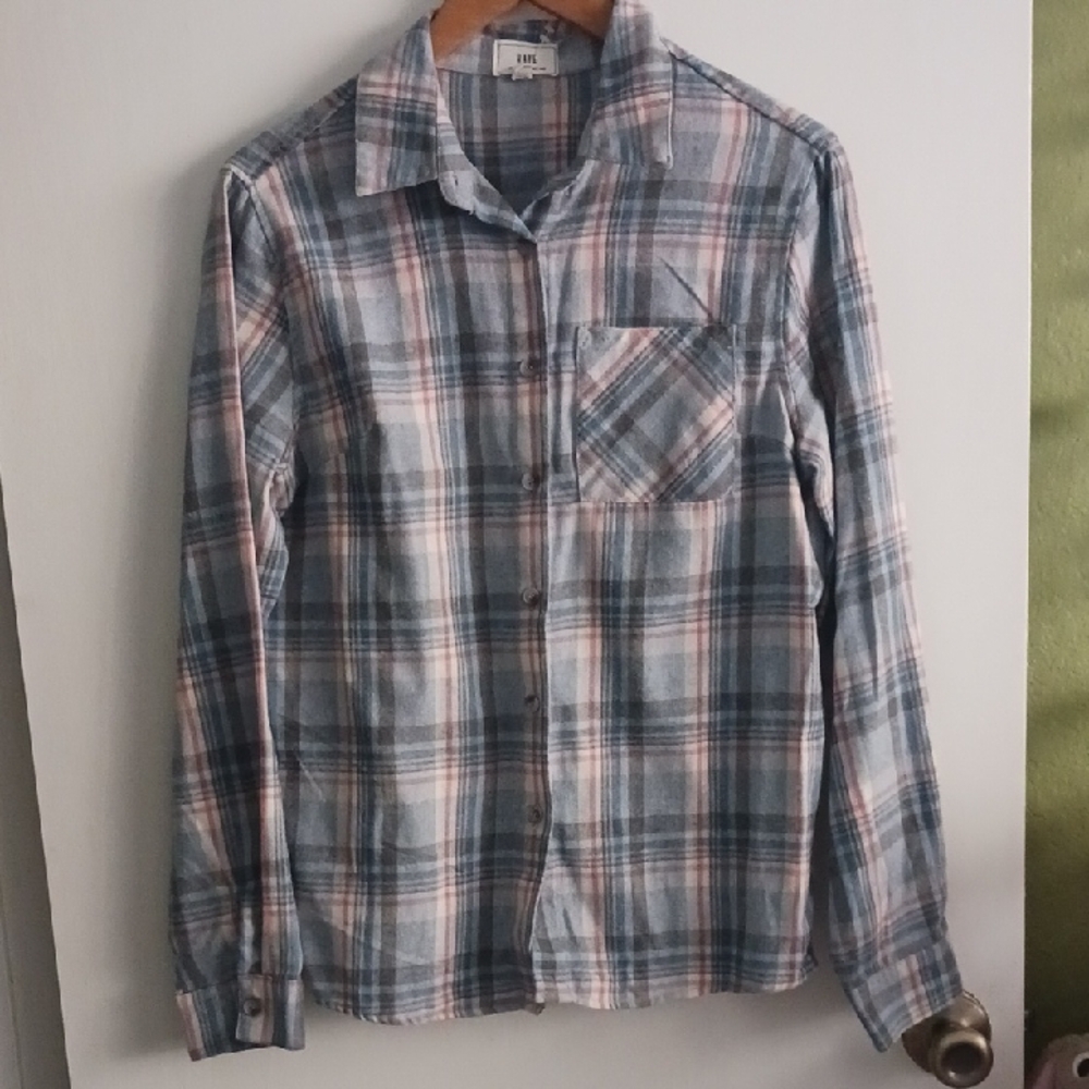 Casual Plaid Shirt - Blue and RED